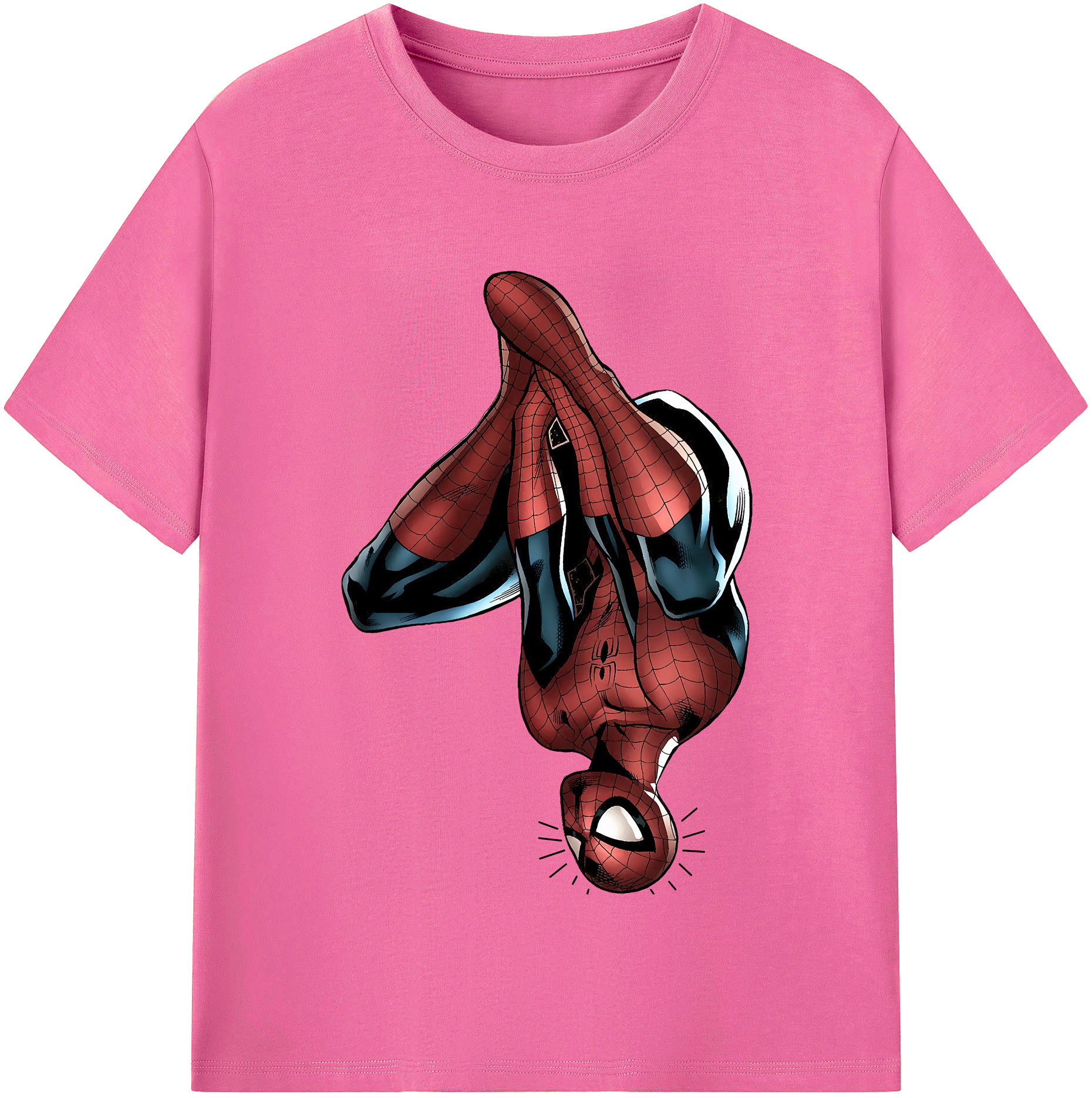 （画像用） Spider Man スパイダーマン レディースカジュアルプリントTシャツ（綿100％）